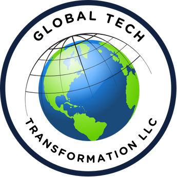 Black Typographic Train Travel Agency Logo (3) Global Tech Transformation